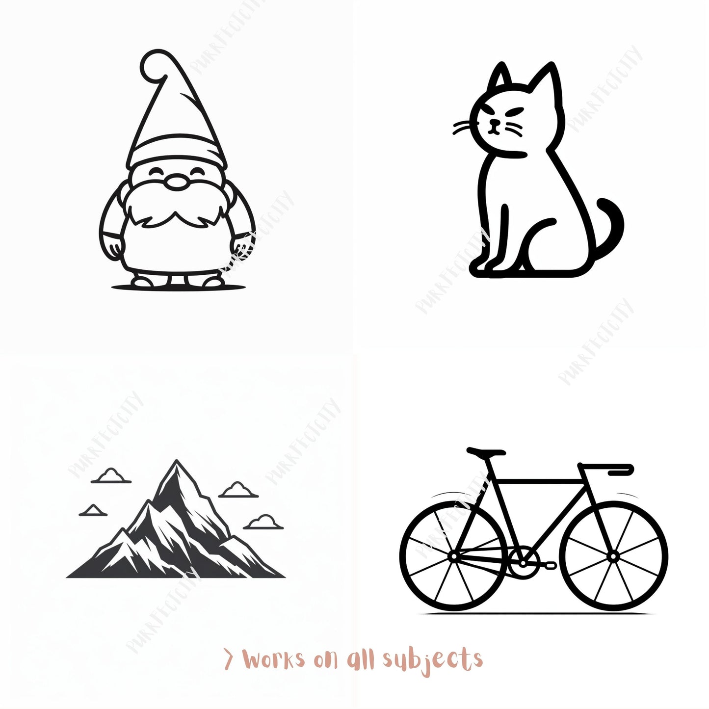 Midjourney Minimalist Line Art Icon Silhouette AI Prompt, V5.1