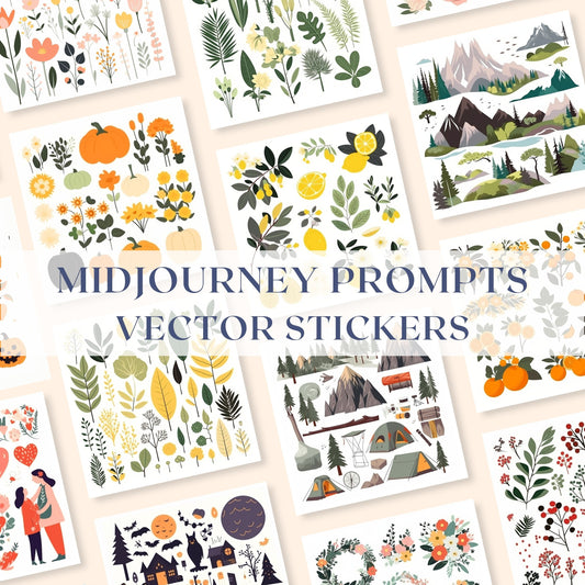 Midjourney Prompts for Botanical Vector Cliparts AI Guide All Subjects Beginner Friendly Midjourney Prompts Clipart AI Prompt for Flowers