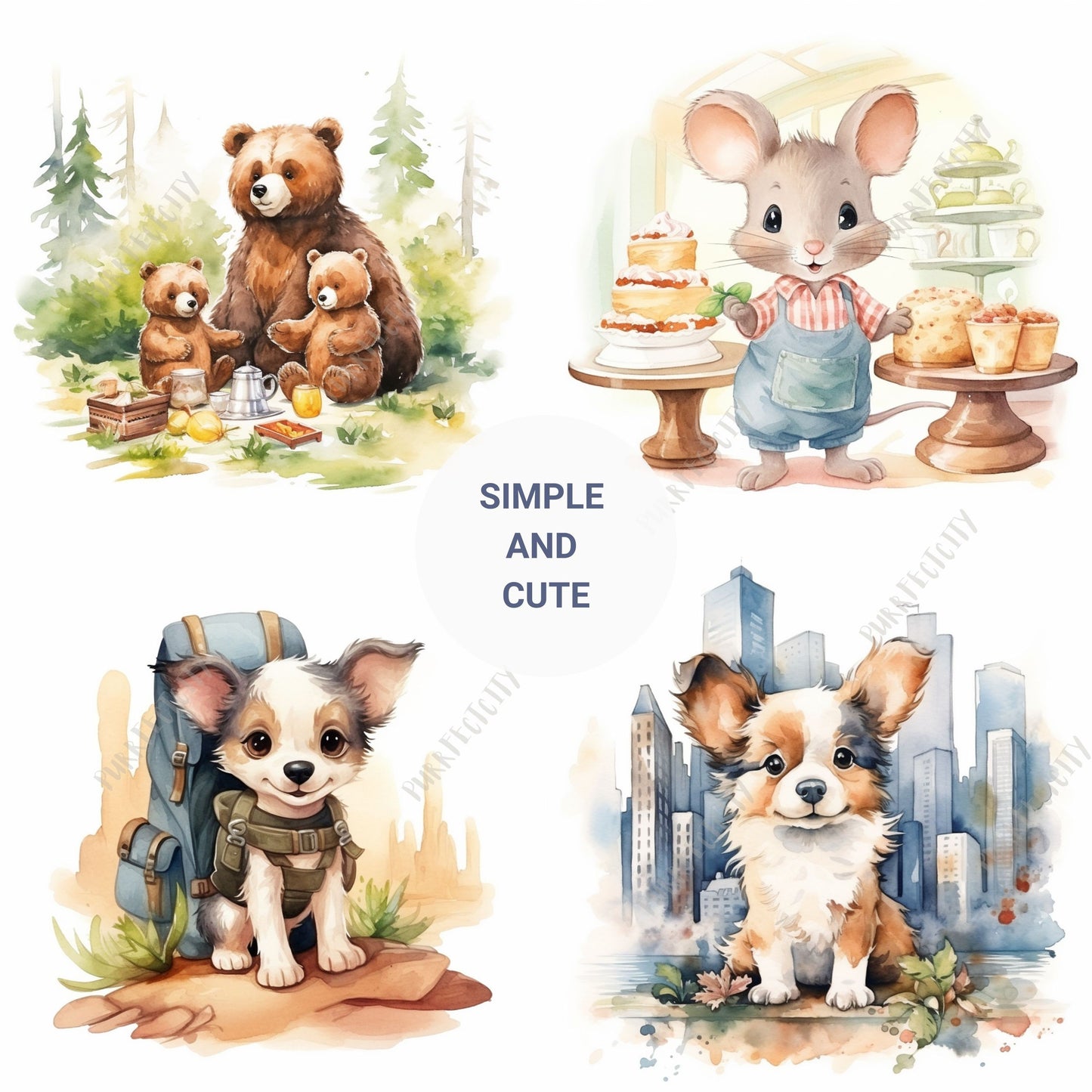 Midjourney Prompts for Animal Illustration Midjourney Prompt Children Art Illustration AI Cute Art for Kid Prompt Story Book Nursery Art