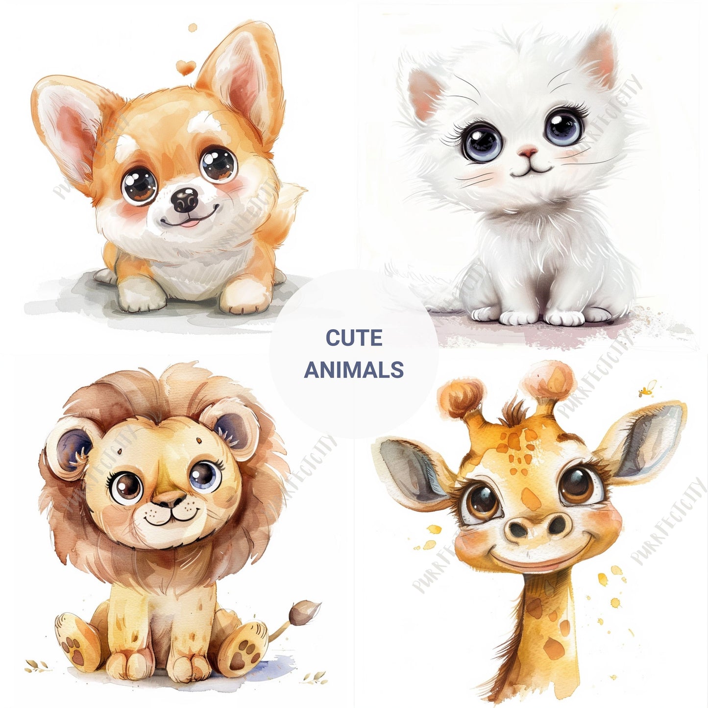 Midjourney Prompts for Animal Cliparts AI Cartoon Midjourney Prompts Clipart Cute Prompt for Kids Clipart Prompt Wall Arts Nursery Animals