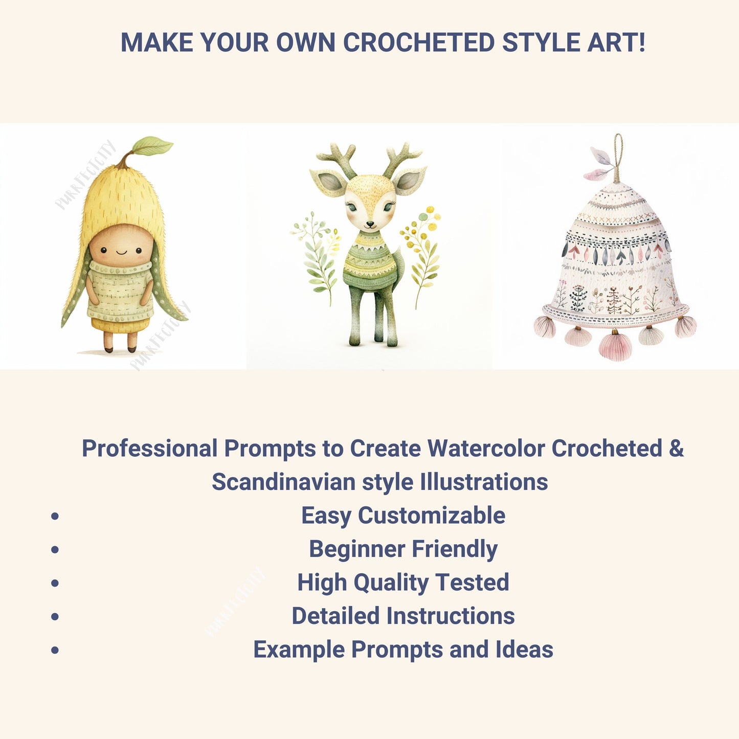 Midjourney Prompts for Crocheted Illustration Midjourney Prompt Children Art Illustration AI Scandinavian Folk Art Prompt Story Book Nursery