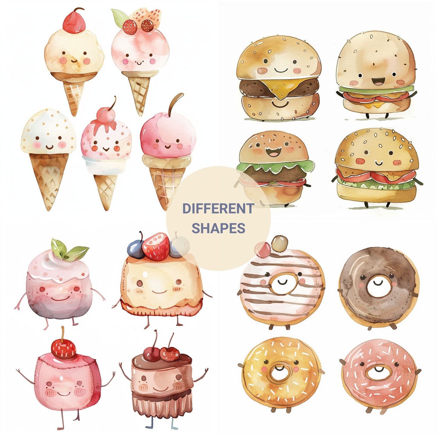 Midjourney Prompts Watercolor Stickers AI Guide Journal Stickers Midjourney Prompts for Sticker Prompt Watercolor Character Cute Animals