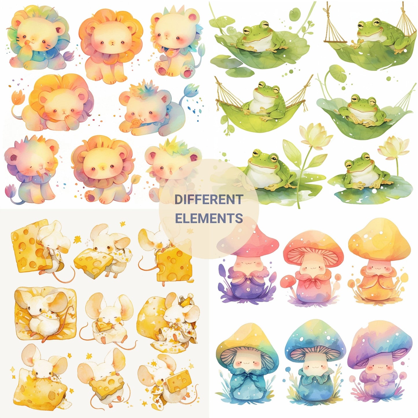 Midjourney Prompts Cute Stickers AI Guide Journal Stickers Midjourney Prompts for Animal Prompt Kawaii Watercolor Prompt Cute Characters